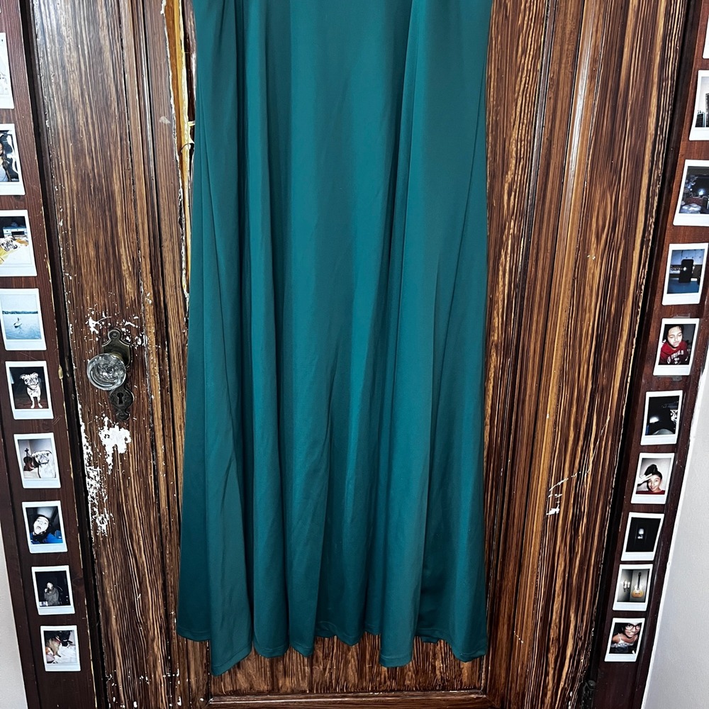 Popilush Built-In Shapewear Maxi Dress Emerald Green 3XL Adjustable Straps Jewel - Picture 7 of 13